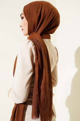 Organik Bambu Kraş Şal Açık Kahve - Thumbnail