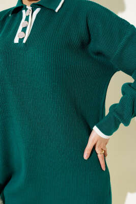 Üç Düğmeli Triko Tunik Nefti - Thumbnail