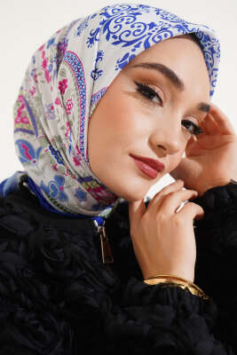 Pazarium - Etnik Çiçekli Soft Eşarp Parlement