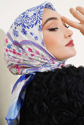 Etnik Çiçekli Soft Eşarp Parlement - Thumbnail