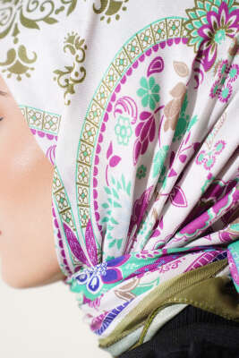 Etnik Çiçekli Soft Eşarp Nefti - Thumbnail