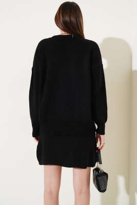 Salaş Etekli Triko İkili Takım Siyah - Thumbnail