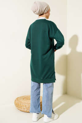 Kalp Nakışlı Uzun Tunik Zümrüt - Thumbnail