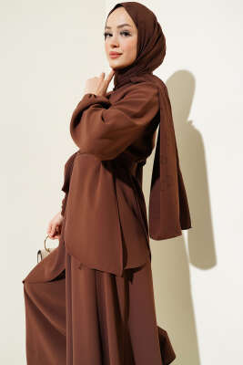 Bel Kuşaklı İkili Takım Kahve - Thumbnail