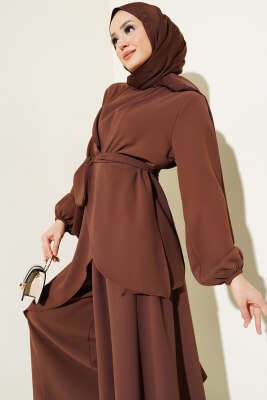 Bel Kuşaklı İkili Takım Kahve - Thumbnail