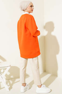 Önü Çımalı Üç İplik Tunik Oranj - Thumbnail