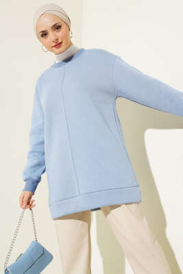 Önü Çımalı Üç İplik Tunik Bebe Mavi - Thumbnail