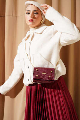 Gömlek Yaka Çıtçıtlı Kısa Ceket Ekru - Thumbnail