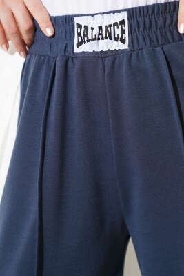 Balance Armalı Bel Lastikli Pantolon Füme - Thumbnail