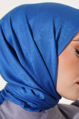 MK Desen Jakar Eşarp İndigo - Thumbnail