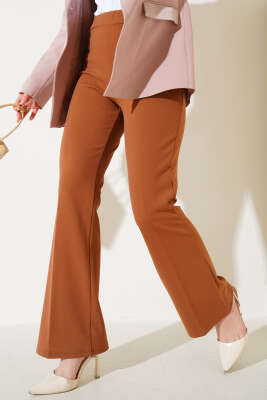 Dabıl İspanyol Paça Pantolon Taba - Thumbnail