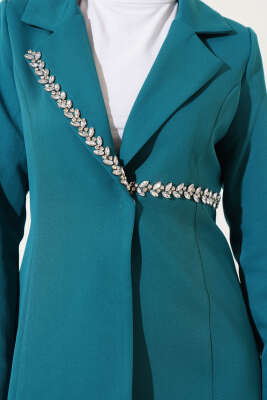 Taşlı Ceketli İkili Takım Zümrüt - Thumbnail