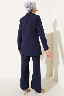 Taşlı Ceketli İkili Takım Lacivert - Thumbnail