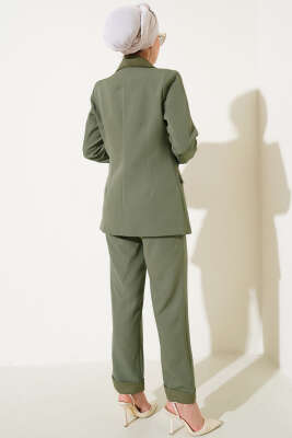 Duble Paça Ceketli İkili Takım Haki - Thumbnail