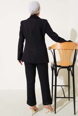 Duble Paça Ceketli İkili Takım Siyah - Thumbnail