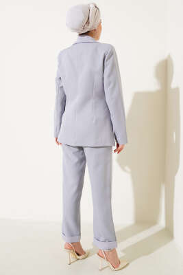 Duble Paça Ceketli İkili Takım Gri - Thumbnail