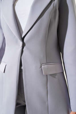 Duble Paça Ceketli İkili Takım Gri - Thumbnail