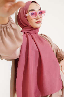 Pazarium - Cazz Düz Şal Gül Kurusu