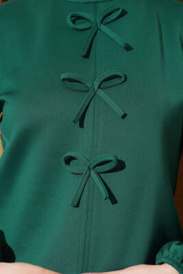 Önü Fiyonklu Etekli Scuba İkili Takım Yeşil - Thumbnail