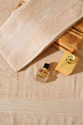 Pazarium - Vina Banyo Havlu 2'li Takım Bej