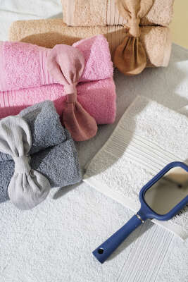 Pazarium - Vina Banyo Havlu 2'li Takım Gri