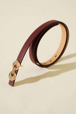 Pazarium - Çift Yön Tokalı Kemer Bordo