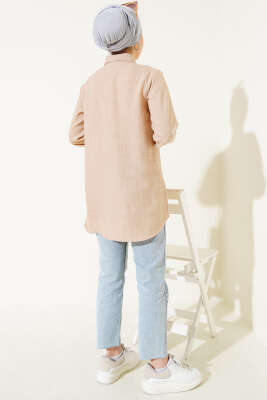 Kolu Taşlı Gömlek Camel - Thumbnail