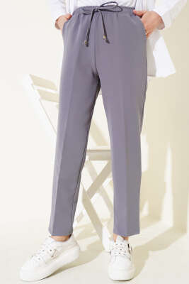 Beli Lastikli Dar Paça Pantolon Füme - Thumbnail