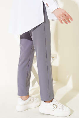 Beli Lastikli Dar Paça Pantolon Füme - Thumbnail