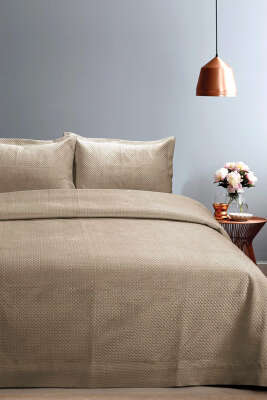 Pazarium - Tek Kişilik Yatak Örtüsü Bej