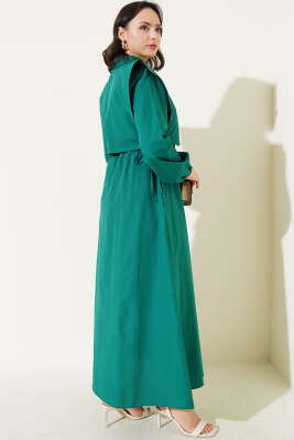 Bolerolu Terikoton Elbise Zümrüt - Thumbnail