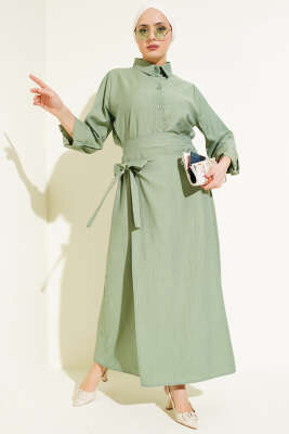 Pazarium - Eteği Yan Bağlamalı İkili Takım Çağla Yeşili