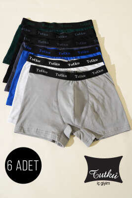 Pazarium - Tutku 6'lı Lion Erkek Spor Boxer Kombin