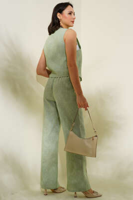 Önü Bağlamalı Yelekli İkili Takım Mint - Thumbnail