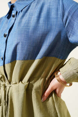 Kot Garnili Düğmeli Tünelli İkili Takım Haki - Thumbnail