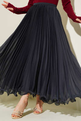 Pazarium - Fırfırlı Tül Etek Füme