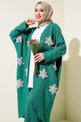 Tül Çiçekli Kimonolu Üçlü Takım Benetton - Thumbnail