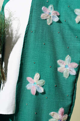 Tül Çiçekli Kimonolu Üçlü Takım Benetton - Thumbnail