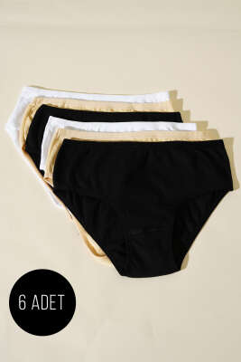 Pazarium - İnce Fitilli 6'lı Bayan Külot Asorti 1