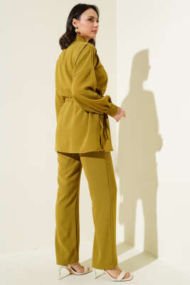 Bel Tünelli Bağcıklı Linda İkili Takım Yağ Yeşili - Thumbnail