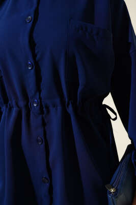 Bel Tünelli Bağcıklı Linda İkili Takım Lacivert - Thumbnail