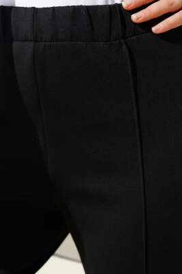 Çımalı Dar Paça Scuba Pantolon Siyah - Thumbnail