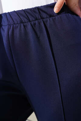 Çımalı Dar Paça Scuba Pantolon Lacivert - Thumbnail