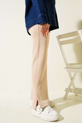 Paça Yırtmaçlı Scuba Pantolon Büsküvi - Thumbnail