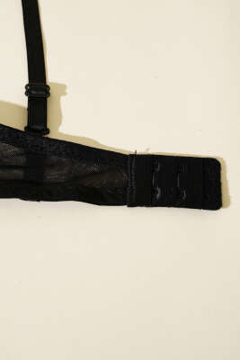 Lotus Desteksiz Jakar Sütyen Siyah - Thumbnail