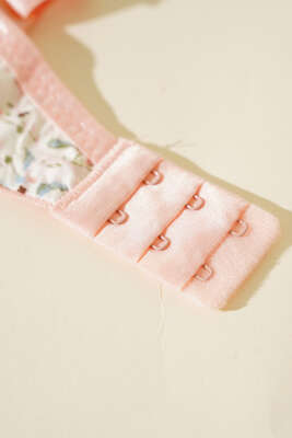 Çiçek Desenli Destekli Sütyen Somon - Thumbnail