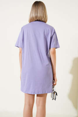 Uzun T-Shirt Lila - Thumbnail