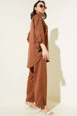 Leopar Desenli Jakar İkili Takım Kahve - Thumbnail