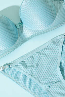 Yekpare Desteksiz Sütyen Takım Mint Yeşili - Thumbnail