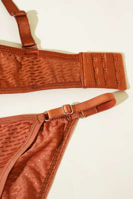 Yekpare Desteksiz Sütyen Takım Bakır - Thumbnail